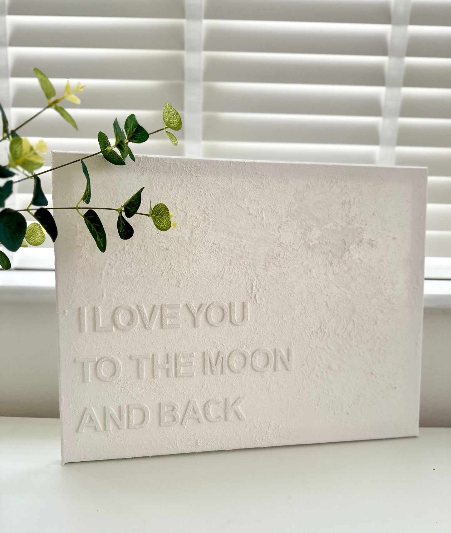 I love you to the moon and back - Textured Wall Art - 3D Textured Canvas - Small/Medium/Large/ Extra Large Sizes
