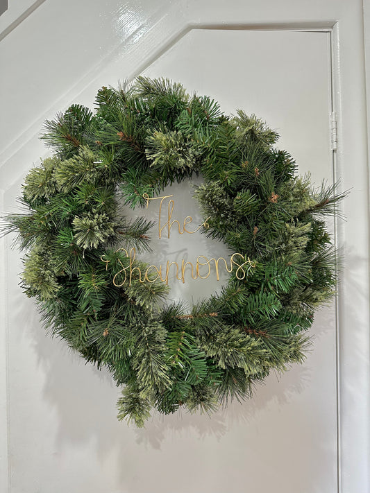 Family/Household Name Christmas Wreath Insert