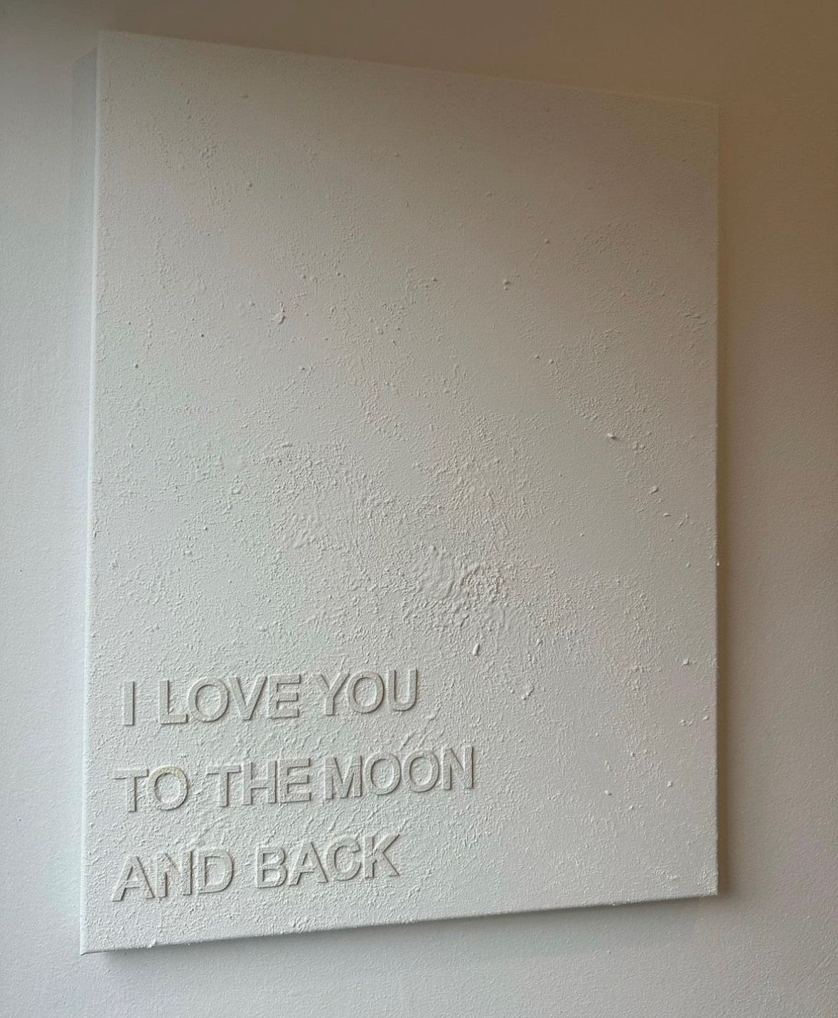I love you to the moon and back - Textured Wall Art - 3D Textured Canvas - Small/Medium/Large/ Extra Large Sizes